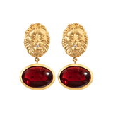 Garnet Leo Earrings