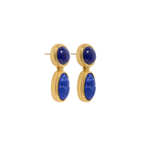 Lapis Scarab Earrings