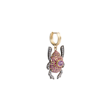 Pink Sapphire & Diamond Scarab Earrings