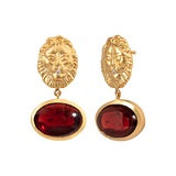 Garnet Leo Earrings