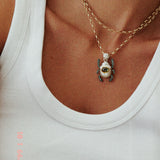 Green Tourmaline Scarab Necklace
