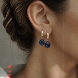 Tear Drop Hoops-Sapphire