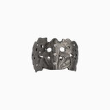 Black Silver Acanthus Shield Ring