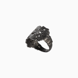 Black Silver Acanthus Shield Ring