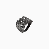 Black Silver Acanthus Shield Ring