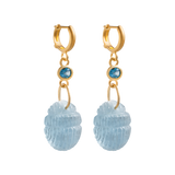 Aquamarine Scarab Hoops