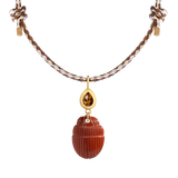 Jasper Scarab Charm Necklace