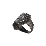 Black Silver Acanthus Shield Ring
