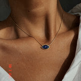 Sapphire Evil Eye Necklace