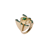 Emerald Scarab Statement Ring
