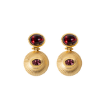 Pink Tourmaline & Garnet Sun Bulla Earrings