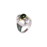 Green Tourmaline Scarab Ring