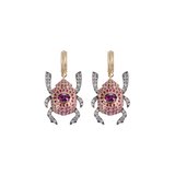 Pink Sapphire & Diamond Scarab Earrings