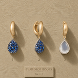 Tear Drop Hoops-Sapphire